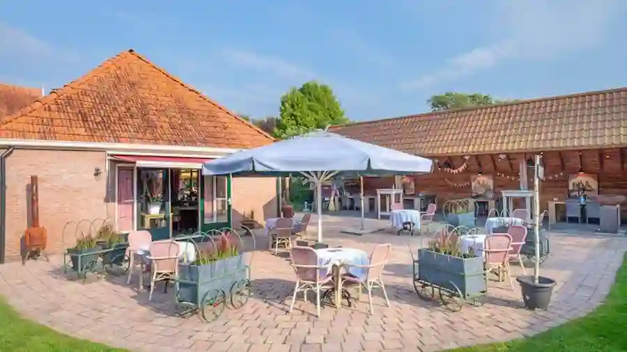 Terras van Grenzeloos Slapen-Eten-Beleven.